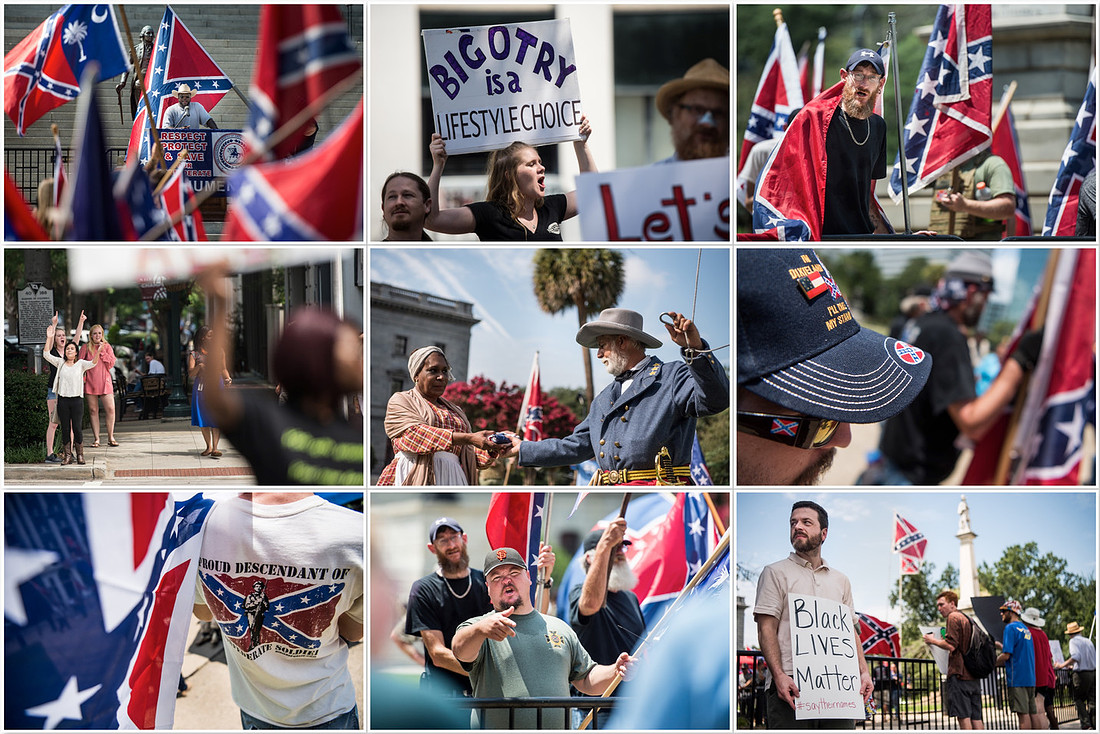 Confederate Flag Raising Columbia SC by South Carolina photographer Sean Rayford
